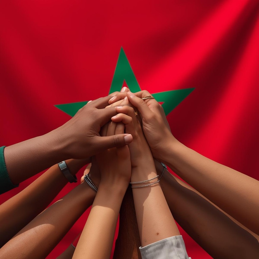 مهما كانت اختلافاتنا، تتشابك أيدينا لبناء المستقبل. التضامن عندنا ليس مجرد كلمة، بل هو إرث وتاريخ." 🇲🇦🙏