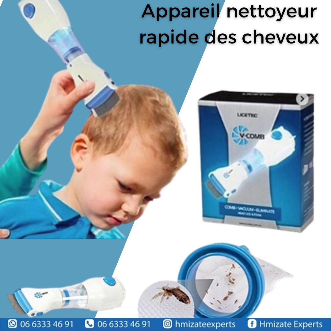 ✨ Appareil nettoyeur rapide des cheveux
🛍️ Prix : 170 MAD
📌 la solution innovante sans allergènes ni produits chimiques contre les poux.➡️ Voir plus : https://hmizatexperts.com/fr_fr/product/peigne-electrique-pour-animaux-domestiques-pour-repousse-les-poux/